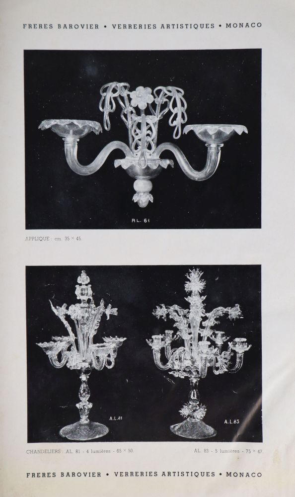 VERRERIES ARTISTIQUES DES FRÈRES BAROVIER - MAÎTRES VERRIERS DE VENISE - 1952 - ETAT INTERIEUR