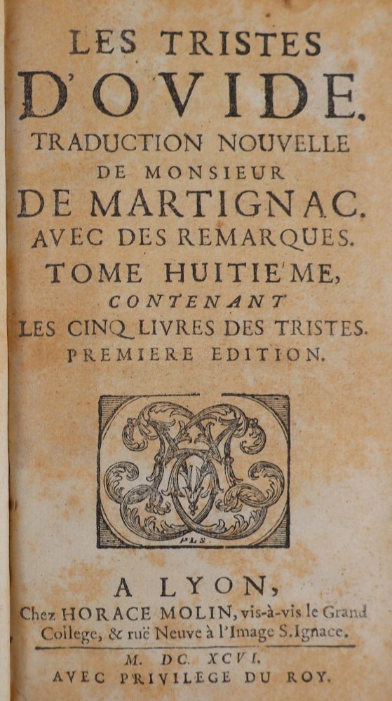 LES TRISTES - OVIDE - HORACE MOLIN - 1696 - PAGE DE TITRE